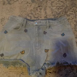 Butterfly jean shorts